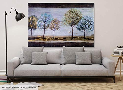 KunstLoft® XXL Gemälde Flüsternde Bäume 180x120cm | original handgemalte Bilder | Wald Bäume Grau Braun | Leinwand-Bild Ölgemälde einteilig groß | Modernes Kunst Ölbild