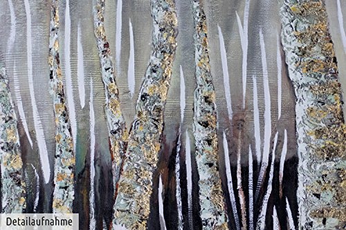 KunstLoft XXL Gemälde Antlitz des Waldes 200x100cm | Original handgemalte Bilder | Abstrakt Braun Gold Baum | Leinwand-Bild Ölgemälde Einteilig groß | Modernes Kunst Ölbild