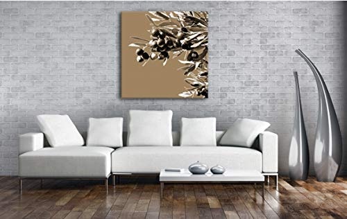 deyoli erntereife Oliven Format: 60x60 Effekt: Sepia als Leinwandbild, Motiv auf Echtholzrahmen, Hochwertiger Digitaldruck mit Rahmen, Kein Poster oder Plakat
