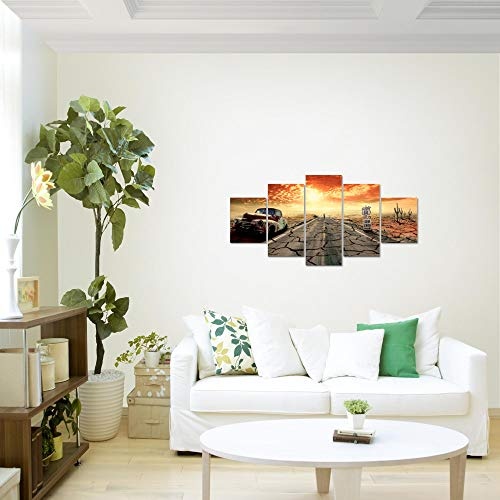 Bilder Route 66 Wandbild 150 x 75 cm Vlies - Leinwand Bild XXL Format Wandbilder Wohnung Deko Kunstdrucke - MADE IN GERMANY - Fertig zum Aufhängen 600353a