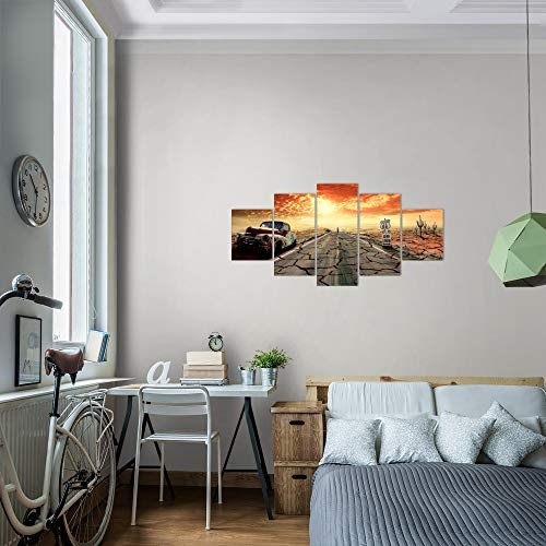 Bilder Route 66 Wandbild 150 x 75 cm Vlies - Leinwand Bild XXL Format Wandbilder Wohnung Deko Kunstdrucke - MADE IN GERMANY - Fertig zum Aufhängen 600353a