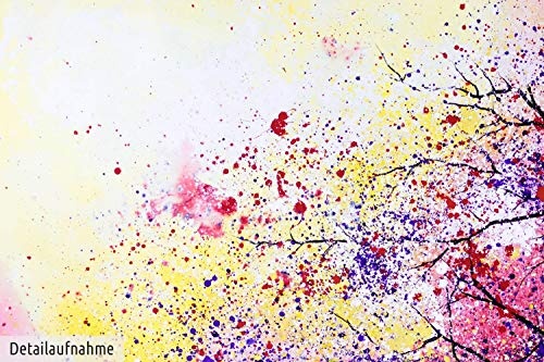 KunstLoft XXL Gemälde Neujahrsvorfreude 180x120cm | Original handgemalte Bilder | Abstrakt Baum Himmel Bunt | Leinwand-Bild Ölgemälde Einteilig groß | Modernes Kunst Ölbild