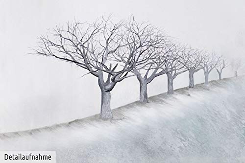 KunstLoft XXL Gemälde Disappearance 180x120cm | Original handgemalte Bilder | Abstrakt Bäume Grau Weiß | Leinwand-Bild Ölgemälde Einteilig groß | Modernes Kunst Ölbild
