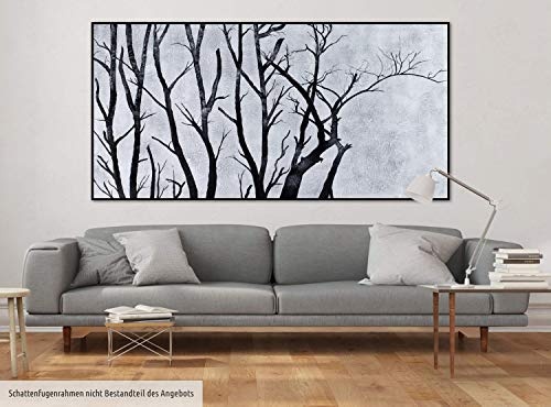 KunstLoft XXL Gemälde Lichter Wald 200x100cm | Original handgemalte Bilder | Baum Äste Schwarz Weiß | Leinwand-Bild Ölgemälde Einteilig groß | Modernes Kunst Ölbild