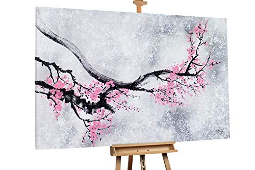 KunstLoft® XXL Gemälde Blütenwunder 180x120cm | original handgemalte Bilder | Modern Baum Blüten Pink | Leinwand-Bild Ölgemälde einteilig groß | Modernes Kunst Ölbild