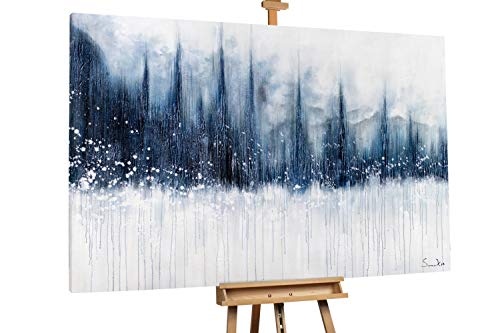 KunstLoft® XXL Gemälde Weißes Wunder 180x120cm | original handgemalte Bilder | Abstrakt Bäume Schnee Weiß | Leinwand-Bild Ölgemälde einteilig groß | Modernes Kunst Ölbild
