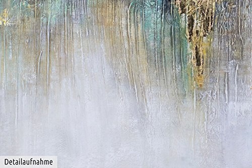 KunstLoft XXL Gemälde Baumkronen in Gold 180x120cm | Original handgemalte Bilder | Abstrakt Baum Gold Grün | Leinwand-Bild Ölgemälde Einteilig groß | Modernes Kunst Ölbild