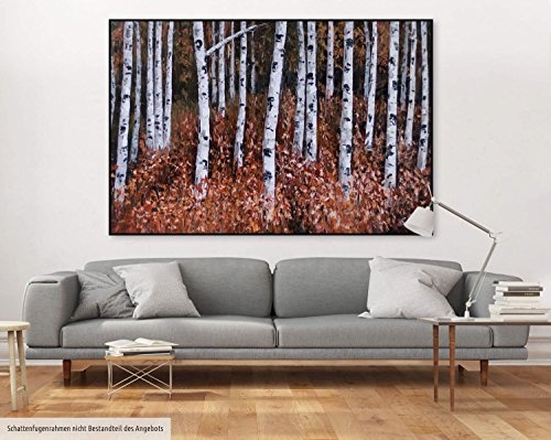 KunstLoft XXL Gemälde Ein Herbsthauch 180x120cm | Original handgemalte Bilder | Modern Baum Herbst Braun | Leinwand-Bild Ölgemälde Einteilig groß | Modernes Kunst Ölbild