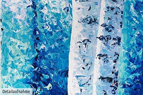 KunstLoft XXL Gemälde Stamm in der Flut 160x80cm | Original handgemalte Bilder | Baum Weiß Blau Türkis | Leinwand-Bild Ölfarbegemälde Einteilig groß | Modernes Kunst Ölfarbebild