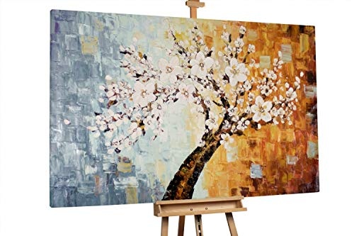 KunstLoft® XXL Gemälde Hoffnungsschimmer 180x120cm | original handgemalte Bilder | Baum Blüten Jahreszeiten Blumen XXL | Leinwand-Bild Ölgemälde einteilig groß | Modernes Kunst Ölbild