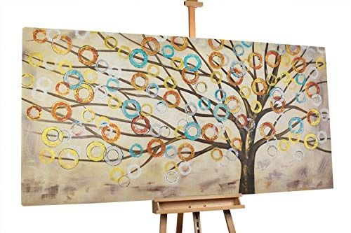 KunstLoft® XXL Gemälde Wunderbaum 200x100cm | original handgemalte Bilder | Baum bunte Kreise XXL | Leinwand-Bild Ölgemälde einteilig groß | Modernes Kunst Ölbild