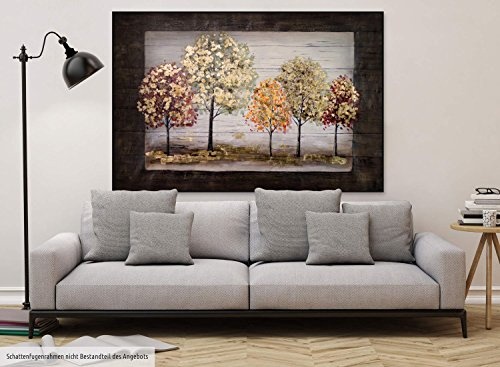 KunstLoft® XXL Gemälde Vergoldetes Laub 180x120cm | original handgemalte Bilder | Bäume Wald Herbst Gold Braun | Leinwand-Bild Ölgemälde einteilig groß | Modernes Kunst Ölbild