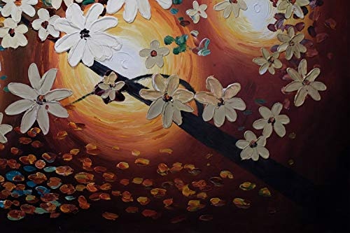KunstLoft® XXL Gemälde Vitalität 180x120cm | original handgemalte Bilder | Abstrakt Baum Blüten Braun Beige | Leinwand-Bild Ölgemälde einteilig groß | Modernes Kunst Ölbild