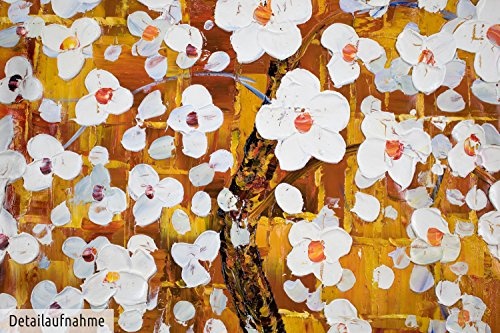 KunstLoft XXL Gemälde Captivating 180x120cm | Original handgemalte Bilder | Abstrakt Baum Beige Weiß | Leinwand-Bild Ölgemälde Einteilig groß | Modernes Kunst Ölbild