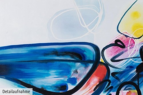 KunstLoft XXL Gemälde Spiel der Kinder 180x120cm | Original handgemalte Bilder | Abstrakt Schwarz Bunt Weiß | Leinwand-Bild Ölgemälde Einteilig groß | Modernes Kunst Ölbild