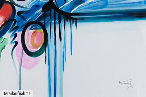 KunstLoft XXL Gemälde Spiel der Kinder 180x120cm | Original handgemalte Bilder | Abstrakt Schwarz Bunt Weiß | Leinwand-Bild Ölgemälde Einteilig groß | Modernes Kunst Ölbild
