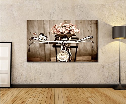 islandburner Bild Bilder auf Leinwand Sepia Fahrrad 1p XXL Poster Leinwandbild Wandbild Dekoartikel Wohnzimmer Marke