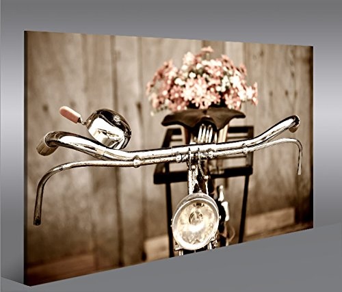 islandburner Bild Bilder auf Leinwand Sepia Fahrrad 1p XXL Poster Leinwandbild Wandbild Dekoartikel Wohnzimmer Marke