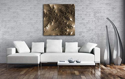 deyoli inspirierendes Fraktal Muster Format: 60x60 Effekt: Sepia als Leinwandbild, Motiv fertig gerahmt auf Echtholzrahmen, Hochwertiger Digitaldruck mit Rahmen, Kein Poster oder Plakat