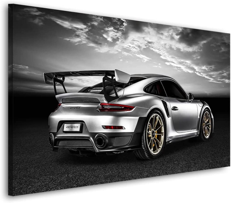 Kunstgestalten24 Leinwandbild Porsche GT2 RS Sunset Wandbild Kunstdruck Wohnzimmer Deko