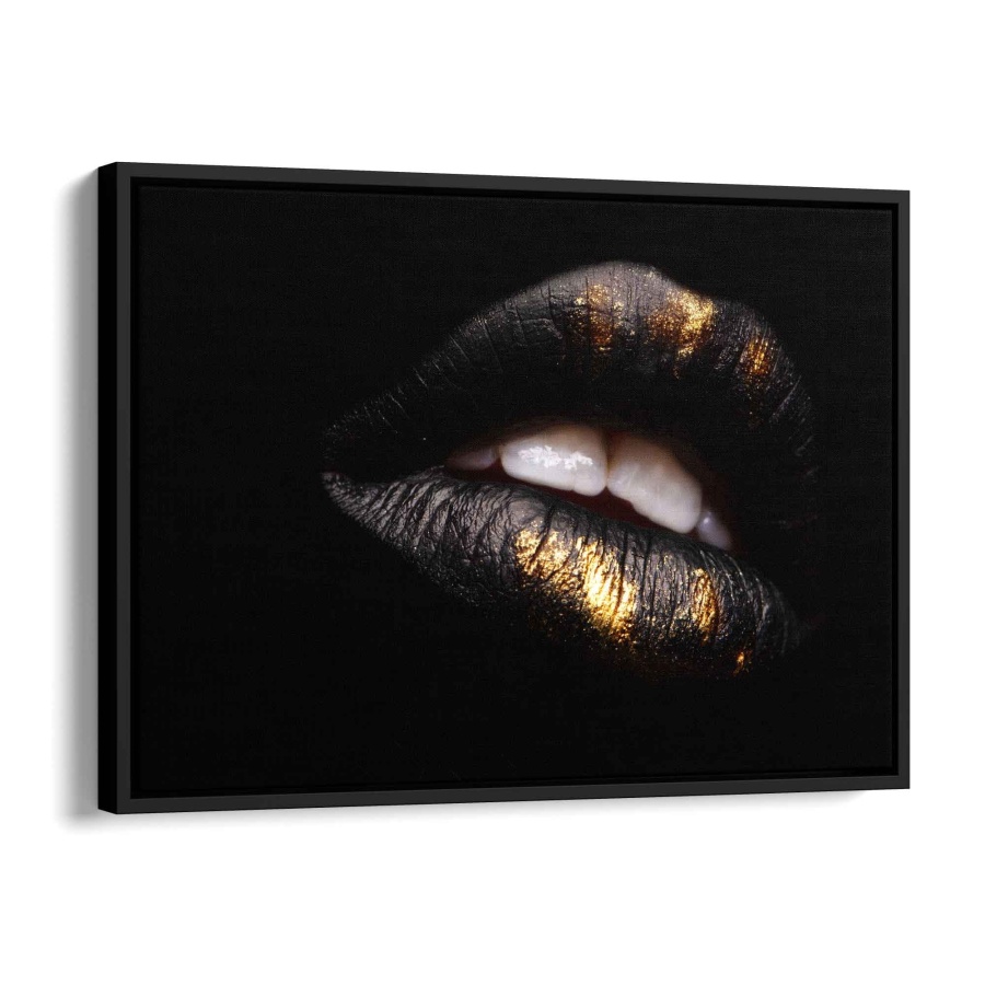 Black - Gold - Lips Poster 150x100cm - ArtMind