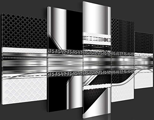 murando - Bilder 100x50 cm Vlies Leinwandbild 5 TLG Kunstdruck modern Wandbilder XXL Wanddekoration Design Wand Bild - Digital Abstrakt schwarz a-A-0184-b-n