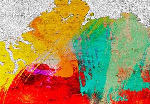 murando - Bilder Weltkarte 200x80 cm Vlies Leinwandbild 5 Teilig Kunstdruck modern Wandbilder XXL Wanddekoration Design Wand Bild - Abstrakt bunt Landkarte Reise k-A-0236-b-m