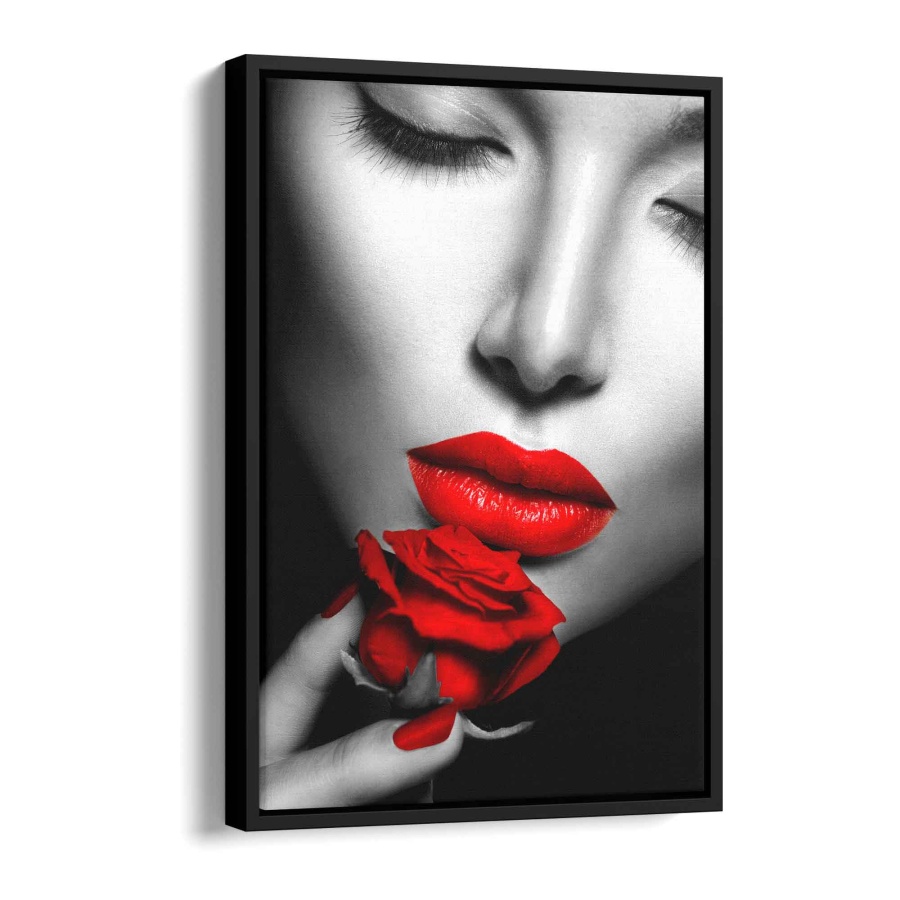 Rote Rose & Lippen Alu Gebürstet 60x40cm - ArtMind