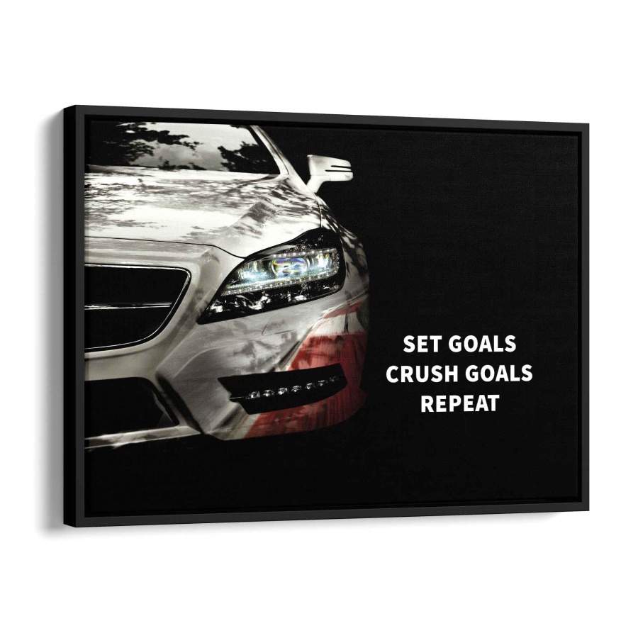 Set Goals, Crush, Repeat Alu Weiß 80x60cm - ArtMind
