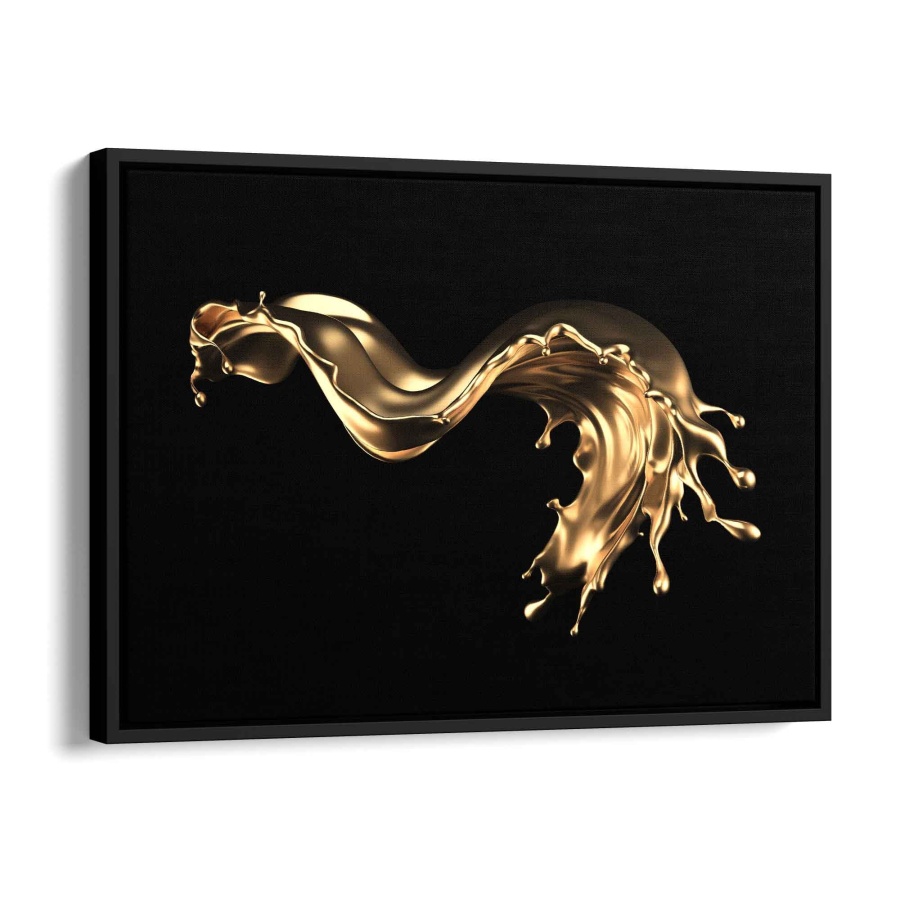 Gold splash Alu Weiß 150x100cm - ArtMind