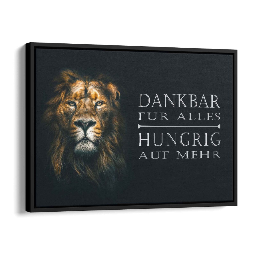 Dankbar & Hungrig Leinwandbild 150x100cm - ArtMind