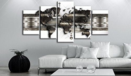 murando - Bilder 200x100 cm Vlies Leinwandbild 5 TLG Kunstdruck modern Wandbilder XXL Wanddekoration Design Wand Bild - Weltkarte k-A-0022-b-p