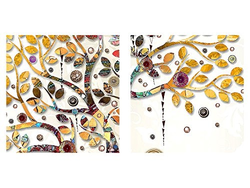 Bilder Gustav Klimt Baum des Lebens Wandbild Vlies - Leinwand Bild XXL Format Wandbilder Wohnzimmer Wohnung Deko Kunstdrucke MADE IN GERMANY - Fertig zum Aufhängen 004612a