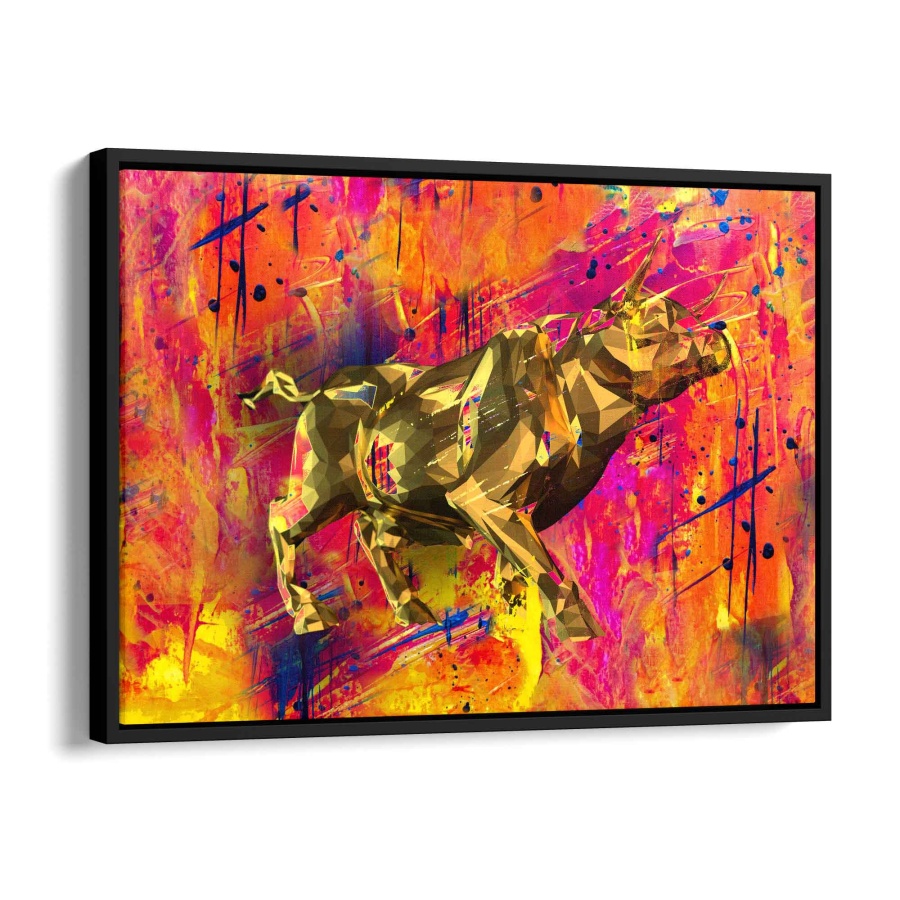 Goldener Stier Leinwandbild 40x30cm - ArtMind