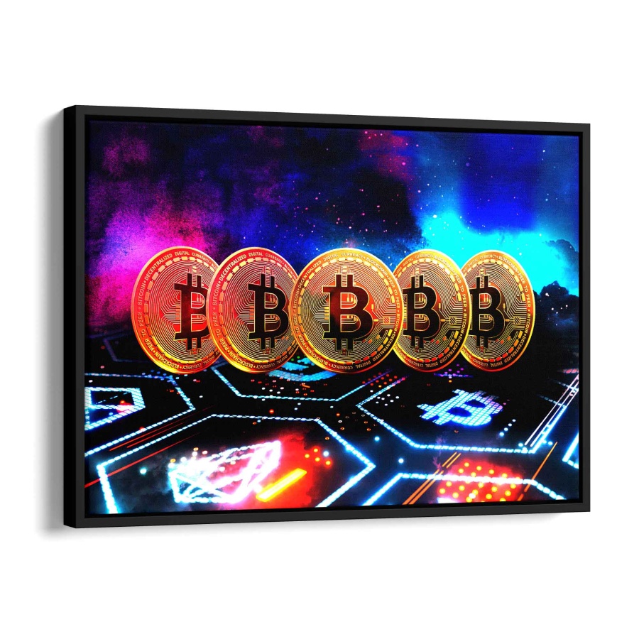 Bitcoins Leinwandbild 40x30cm - ArtMind