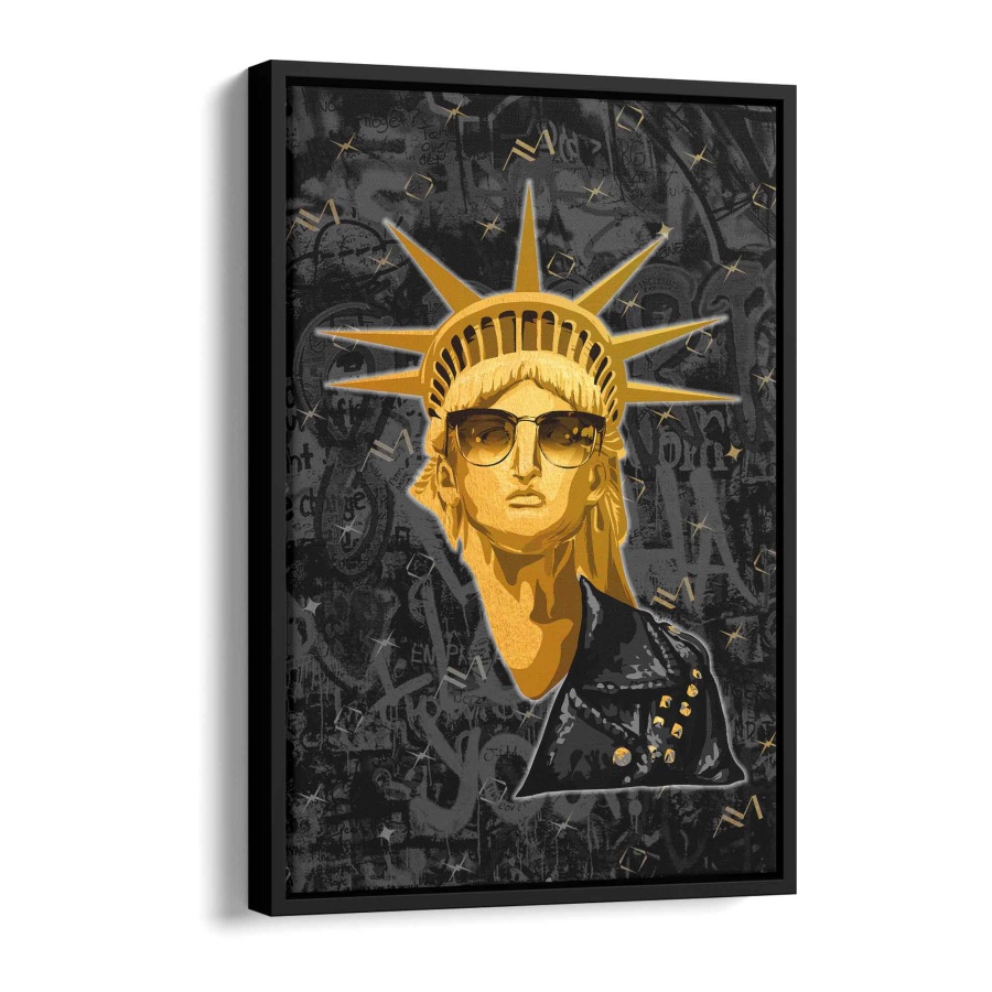 Goldene Freiheitstatur Leinwandbild 40x30cm - ArtMind