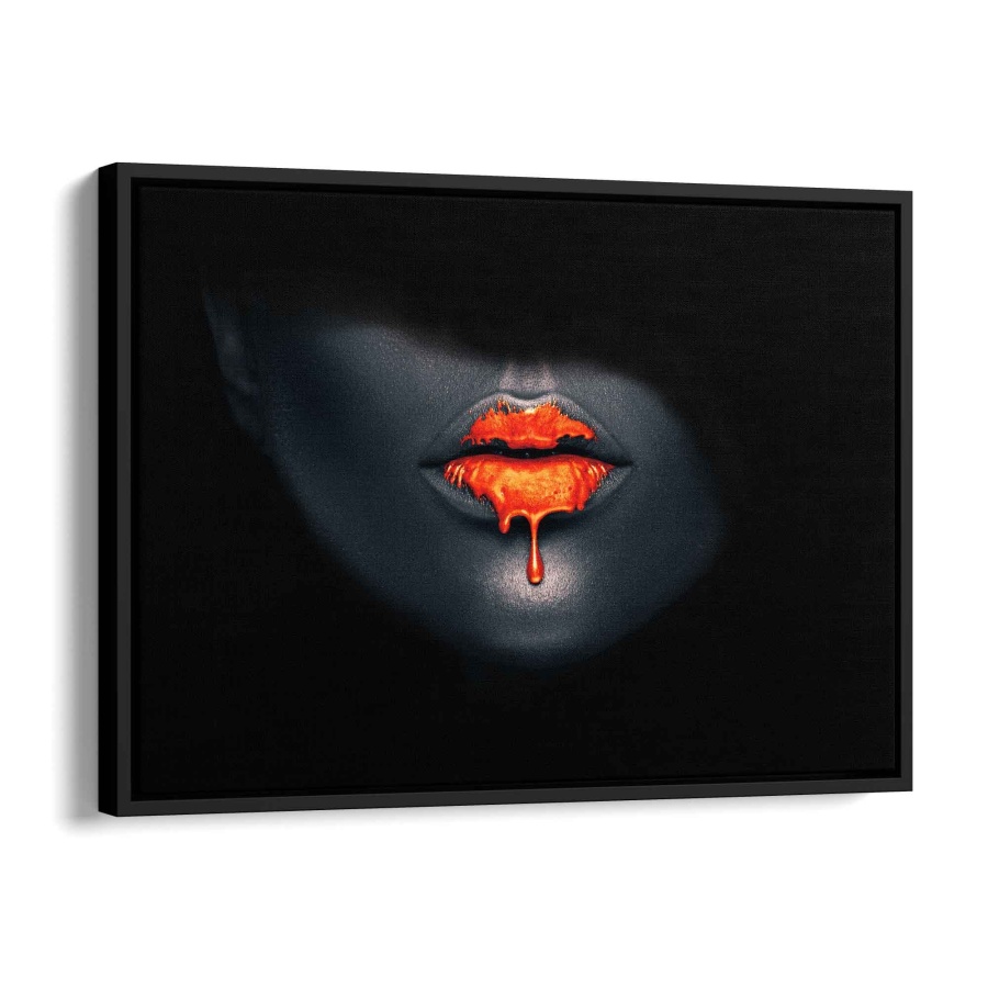 Rote Lippen Alu Gebürstet 150x100cm - ArtMind