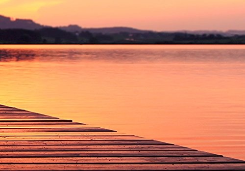 murando - Bilder 200x100 cm Vlies Leinwandbild 5 TLG Kunstdruck modern Wandbilder XXL Wanddekoration Design Wand Bild - Ozean Insel Natur Landschaft Sonnenuntergang c-B-0088-b-o