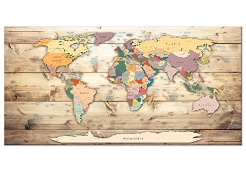 murando Mega XXXL Weltkarte Wandbild 160x80 cm - Einzigartiger XXL Kunstdruck zur Selbstmontage Leinwandbilder Moderne Bilder Wanddekoration - Holz k-B-0009-ak-e