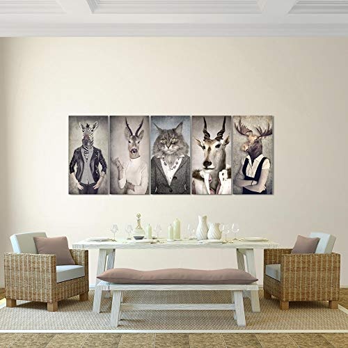 Runa Art Bilder Hirsch 200 x 80 cm - Vlies Leinwandbild - 5 Teilig - Kunstdruck - modern - Wandbilder XXL - Wanddekoration - Design - Wand Bild ! MADE IN GERMANY ! 018355a