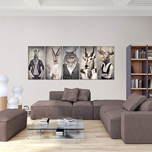 Runa Art Bilder Hirsch 200 x 80 cm - Vlies Leinwandbild - 5 Teilig - Kunstdruck - modern - Wandbilder XXL - Wanddekoration - Design - Wand Bild ! MADE IN GERMANY ! 018355a