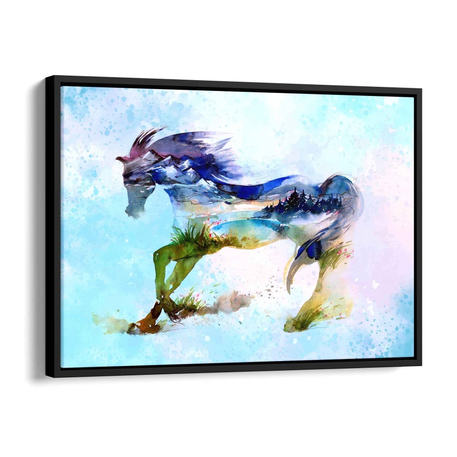 Kreatives Pferd Leinwandbild 100x75cm - ArtMind
