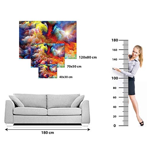 Revolio - Bilder - Leinwandbild - Wandbilder - Kunstdruck - Design - Leinwandbilder auf Keilrahmen 1 Teilig - Wanddekoration - Größe: 40x30 cm - Bild malen farbig