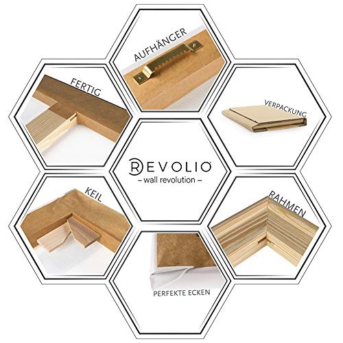 Revolio - Bilder - Leinwandbild - Wandbilder - Kunstdruck - Design - Leinwandbilder auf Keilrahmen 1 Teilig - Wanddekoration - Größe: 40x30 cm - Bild malen farbig