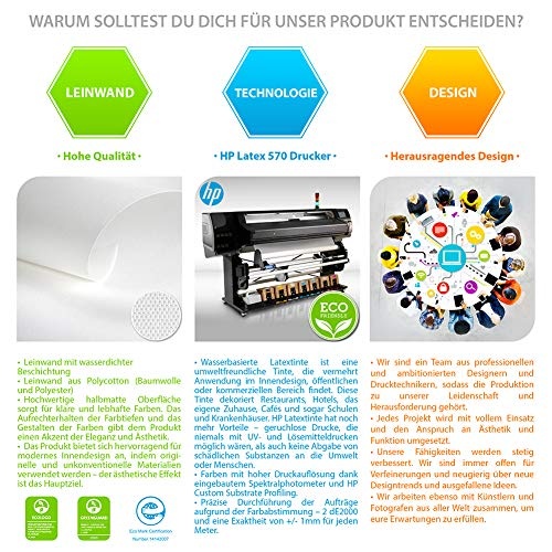 Revolio - Bilder - Leinwandbild - Wandbilder - Kunstdruck - Design - Leinwandbilder auf Keilrahmen 1 Teilig - Wanddekoration - Größe: 40x30 cm - Bild malen farbig