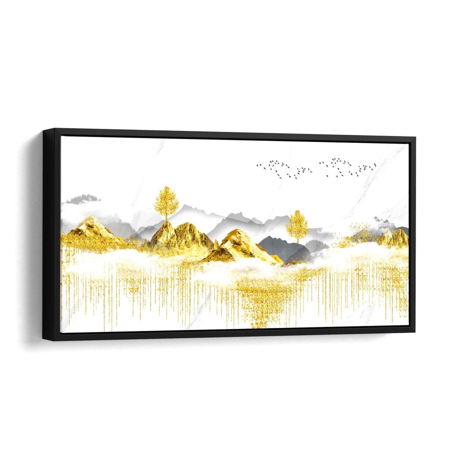 Golden Mountains Acryl Glas 60x30cm - ArtMind