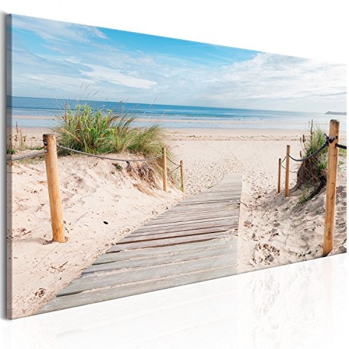 murando - Bilder Strand 200x80 cm Vlies Leinwandbild 5 TLG Kunstdruck modern Wandbilder XXL Wanddekoration Design Wand Bild - Landschaft Meer c-C-0178-b-m