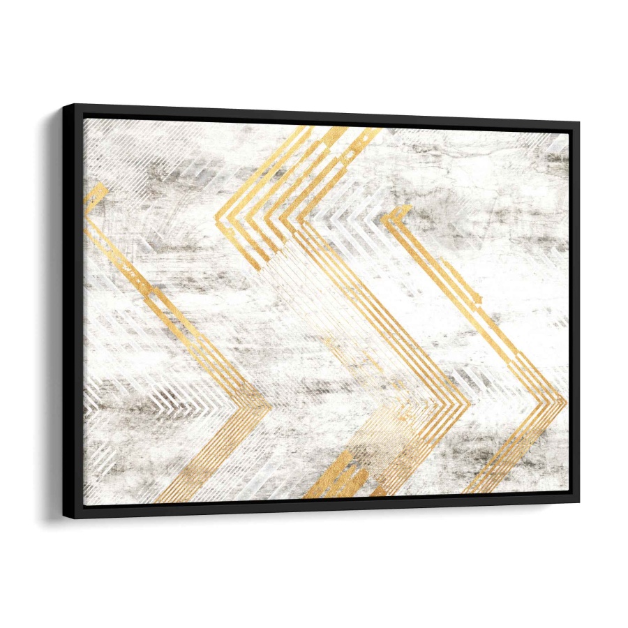 Abstract golden arrow Alu Gebürstet 100x75cm - ArtMind