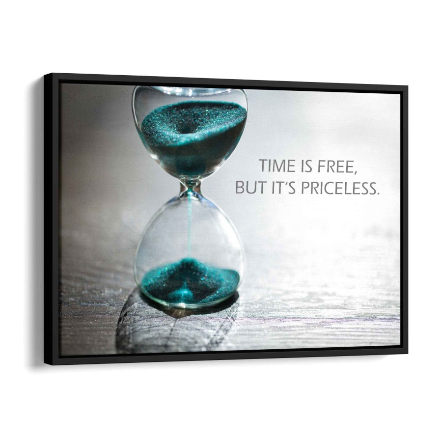 Time is free, but priceless Alu Gebürstet 120x80cm -...