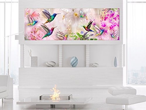 murando - Bilder Kolibri 150x50 cm Vlies Leinwandbild 1 TLG Kunstdruck modern Wandbilder XXL Wanddekoration Design Wand Bild - Blumen g-C-0071-b-a